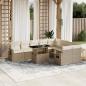 Preview: ARDEBO.de - 10-tlg. Garten-Sofagarnitur mit Kissen Beige Poly Rattan