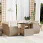 Preview: ARDEBO.de - 7-tlg. Garten-Sofagarnitur mit Kissen Beige Poly Rattan