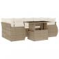 Preview: 7-tlg. Garten-Sofagarnitur mit Kissen Beige Poly Rattan