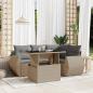 Preview: ARDEBO.de - 5-tlg. Garten-Sofagarnitur mit Kissen Beige Poly Rattan