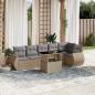 Preview: ARDEBO.de - 7-tlg. Garten-Sofagarnitur mit Kissen Beige Poly Rattan