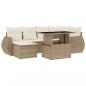 Preview: 7-tlg. Garten-Sofagarnitur mit Kissen Beige Poly Rattan