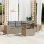 Preview: ARDEBO.de - 5-tlg. Garten-Sofagarnitur mit Kissen Beige Poly Rattan