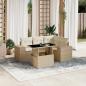 Preview: ARDEBO.de - 5-tlg. Garten-Sofagarnitur mit Kissen Beige Poly Rattan