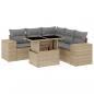 Preview: 6-tlg. Garten-Sofagarnitur mit Kissen Beige Poly Rattan