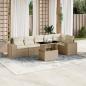 Preview: ARDEBO.de - 7-tlg. Garten-Sofagarnitur mit Kissen Beige Poly Rattan