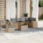 Preview: ARDEBO.de - 7-tlg. Garten-Sofagarnitur mit Kissen Beige Poly Rattan