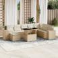 Preview: ARDEBO.de - 9-tlg. Garten-Sofagarnitur mit Kissen Beige Poly Rattan