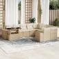 Preview: ARDEBO.de - 10-tlg. Garten-Sofagarnitur mit Kissen Beige Poly Rattan