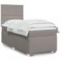 Preview: ARDEBO.de - Boxspringbett mit Matratze Taupe 90x200 cm Stoff