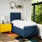 Preview: Boxspringbett mit Matratze Blau 90x200 cm Stoff