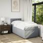 Preview: Boxspringbett mit Matratze Hellgrau 80x200 cm Stoff