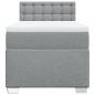 Preview: Boxspringbett mit Matratze Hellgrau 90x190 cm Stoff