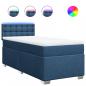 Preview: Boxspringbett mit Matratze Blau 100x200 cm Stoff