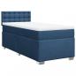 Preview: Boxspringbett mit Matratze Blau 100x200 cm Stoff