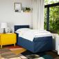 Preview: Boxspringbett mit Matratze Blau 100x200 cm Stoff