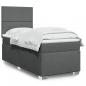 Preview: ARDEBO.de - Boxspringbett mit Matratze Dunkelgrau 80x200 cm Stoff