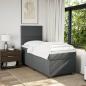 Preview: Boxspringbett mit Matratze Dunkelgrau 90x190 cm Stoff