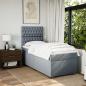 Preview: Boxspringbett mit Matratze Hellgrau 100x200 cm Stoff