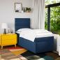 Preview: Boxspringbett mit Matratze Blau 100x200 cm Stoff