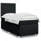 Preview: ARDEBO.de - Boxspringbett mit Matratze Schwarz 100x200 cm Stoff