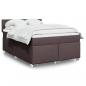 Preview: ARDEBO.de - Boxspringbett mit Matratze Dunkelbraun 160x200 cm Stoff