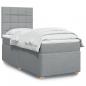 Preview: ARDEBO.de - Boxspringbett mit Matratze Hellgrau 80x200 cm Stoff