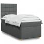 Preview: ARDEBO.de - Boxspringbett mit Matratze Dunkelgrau 90x200 cm Stoff