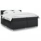 Preview: ARDEBO.de - Boxspringbett mit Matratze Schwarz 200x200 cm Kunstleder