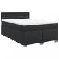 Preview: Boxspringbett mit Matratze Schwarz 140x190 cm Kunstleder