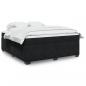 Preview: ARDEBO.de - Boxspringbett mit Matratze Schwarz 180x200 cm Samt