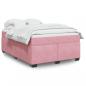 Preview: ARDEBO.de - Boxspringbett mit Matratze Rosa 140x200 cm Samt