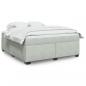 Preview: ARDEBO.de - Boxspringbett mit Matratze Hellgrau 180x200 cm Samt