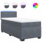 Preview: Boxspringbett mit Matratze Dunkelgrau 80x200 cm Samt