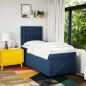 Preview: Boxspringbett mit Matratze Blau 90x190 cm Stoff