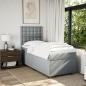 Preview: Boxspringbett mit Matratze Hellgrau 100x200 cm Stoff