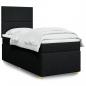 Preview: ARDEBO.de - Boxspringbett mit Matratze Schwarz 90x190 cm Stoff