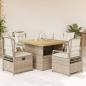 Preview: ARDEBO.de - 5-tlg. Garten-Essgruppe mit Kissen Beige Poly Rattan