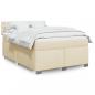 Preview: ARDEBO.de - Boxspringbett mit Matratze Creme 140x200 cm Stoff