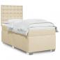 Preview: ARDEBO.de - Boxspringbett mit Matratze Creme 100x200 cm Stoff