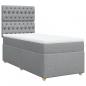 Preview: Boxspringbett mit Matratze Hellgrau 100x200 cm Stoff