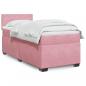 Preview: ARDEBO.de - Boxspringbett mit Matratze Rosa 100x200 cm Samt