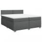 Preview: Boxspringbett mit Matratze Dunkelgrau 200x200 cm Stoff