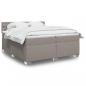 Preview: ARDEBO.de - Boxspringbett mit Matratze Taupe 200x200 cm Stoff