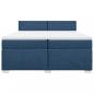 Preview: Boxspringbett mit Matratze Blau 200x200 cm Stoff