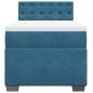 Preview: Boxspringbett mit Matratze Blau 100x200 cm Samt