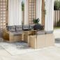 Preview: ARDEBO.de - 11-tlg. Garten-Sofagarnitur mit Kissen Beige Poly Rattan