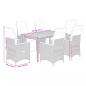 Preview: 7-tlg. Garten-Bistro-Set mit Kissen Grau Poly Rattan