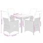 Preview: 5-tlg. Garten-Bistro-Set mit Kissen Grau Poly Rattan