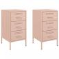 Preview: Nachttische 2 Stk. Rosa 36x39x68 cm Stahl